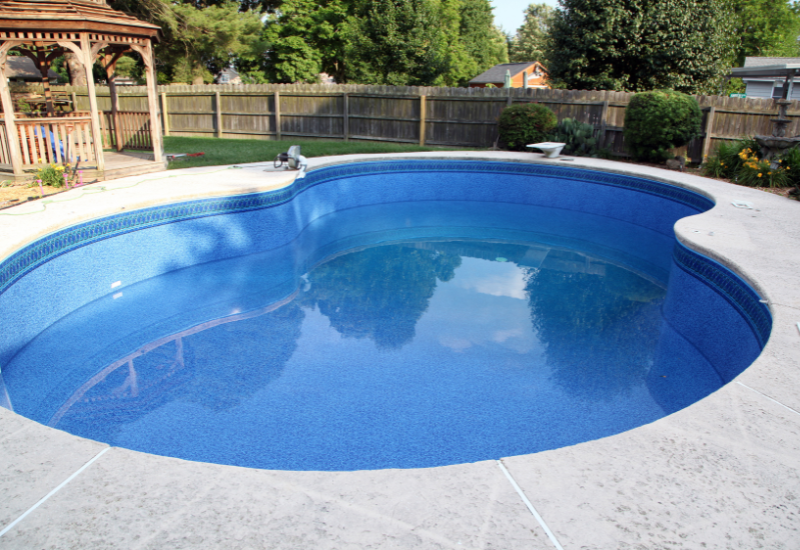 Oval shaped pool