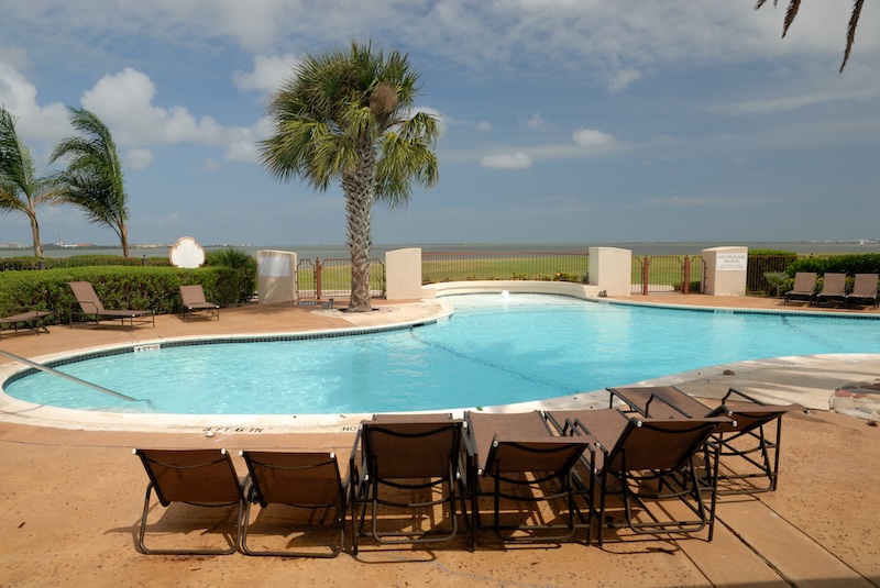 Swimming pool at tropical resort