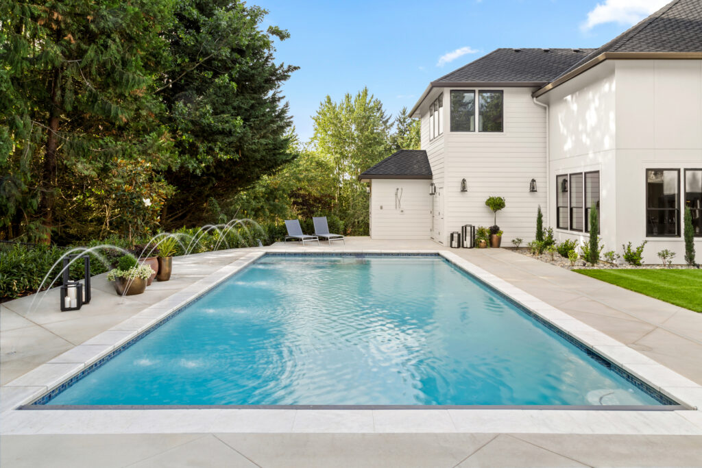 Swimming Pool in Backyard Exterior of Extraordinary Luxury Home