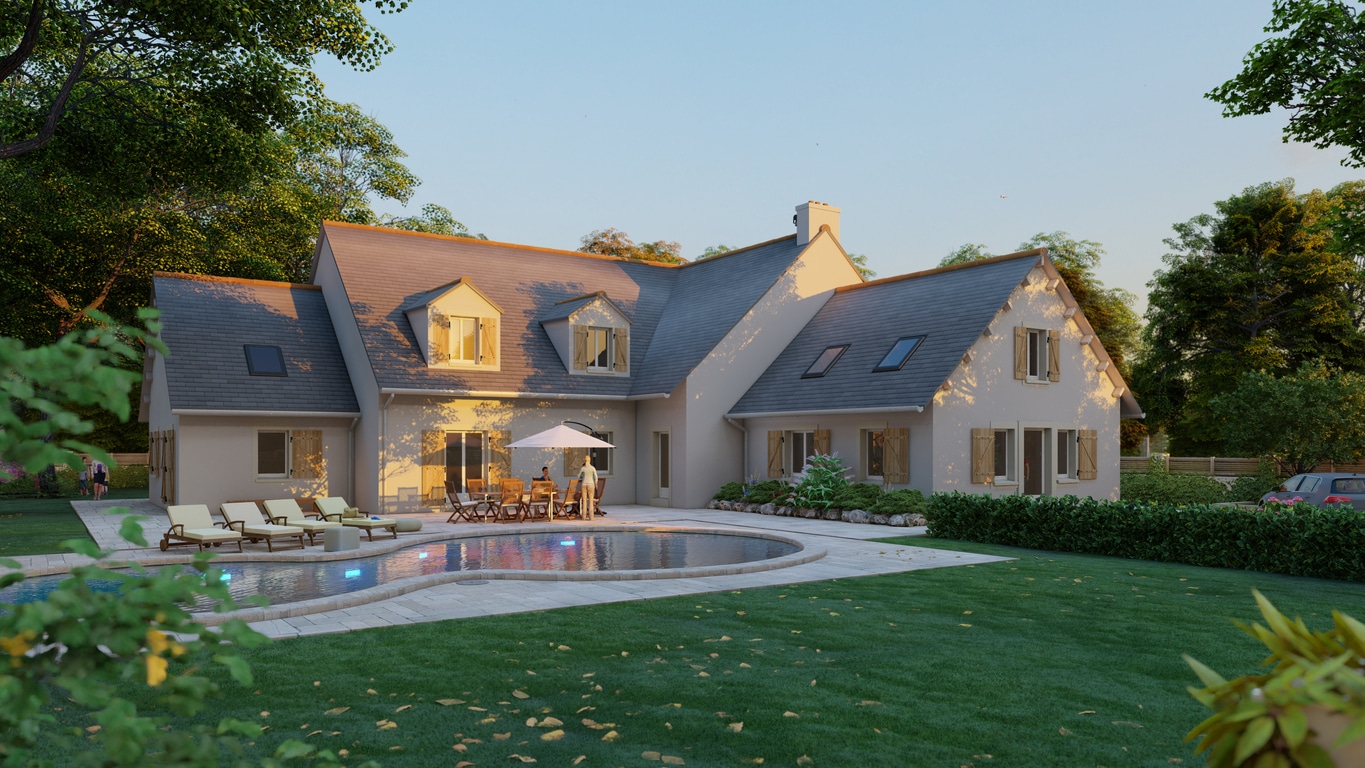 classical-pitched-slate-roof-house-with-pool-and-garden
