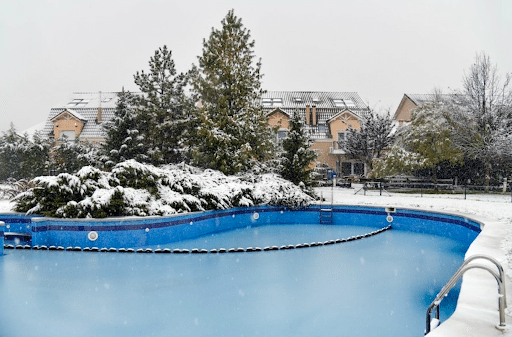 pool in the winter time