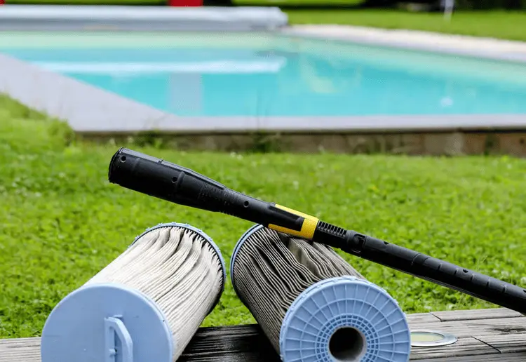 Two clean pool filters.